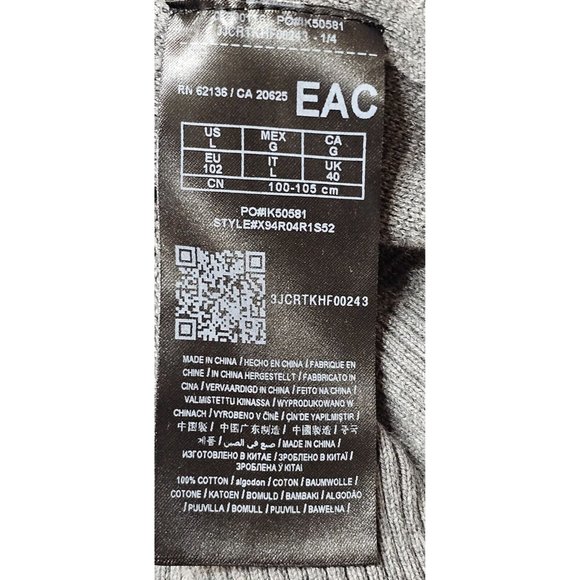 Guess Los Angeles Denim Mens Large Grey Spellout 1/4 Zip Cotton Sweater - Picture 13 of 13